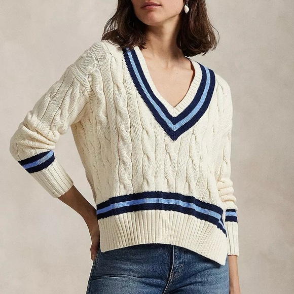Polo Ralph Lauren Cable-Knit Cotton Cricket Sweater - Picture 7 of 7